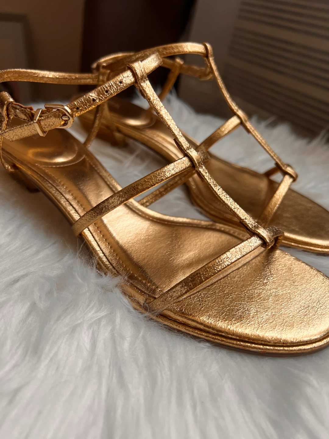Zara Metallic Gold Strappy Sandals – EU 37 - photo 4