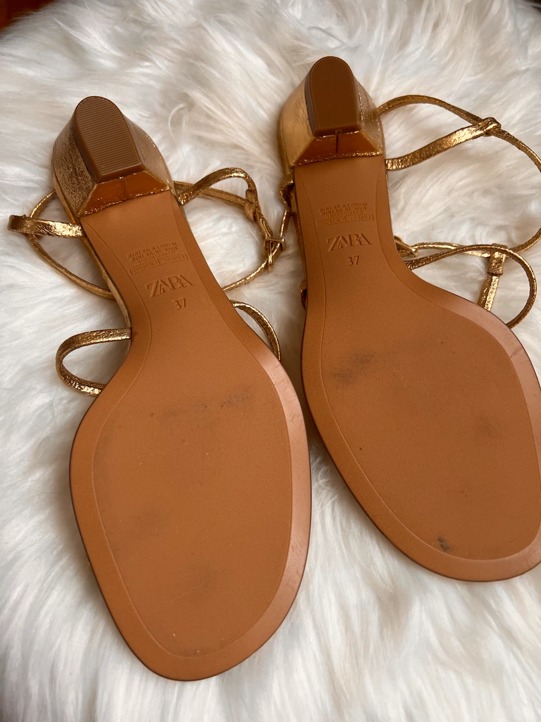 Zara Metallic Gold Strappy Sandals – EU 37 - photo 5
