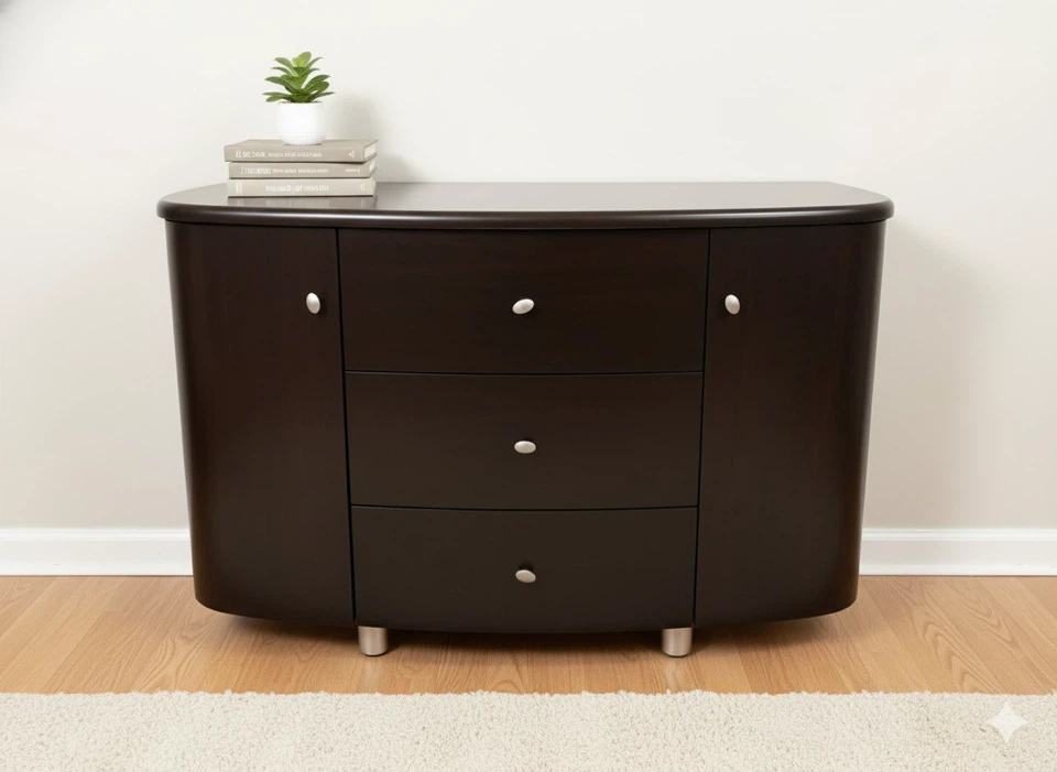 Dark Brown Accent Cabinet with Drawers