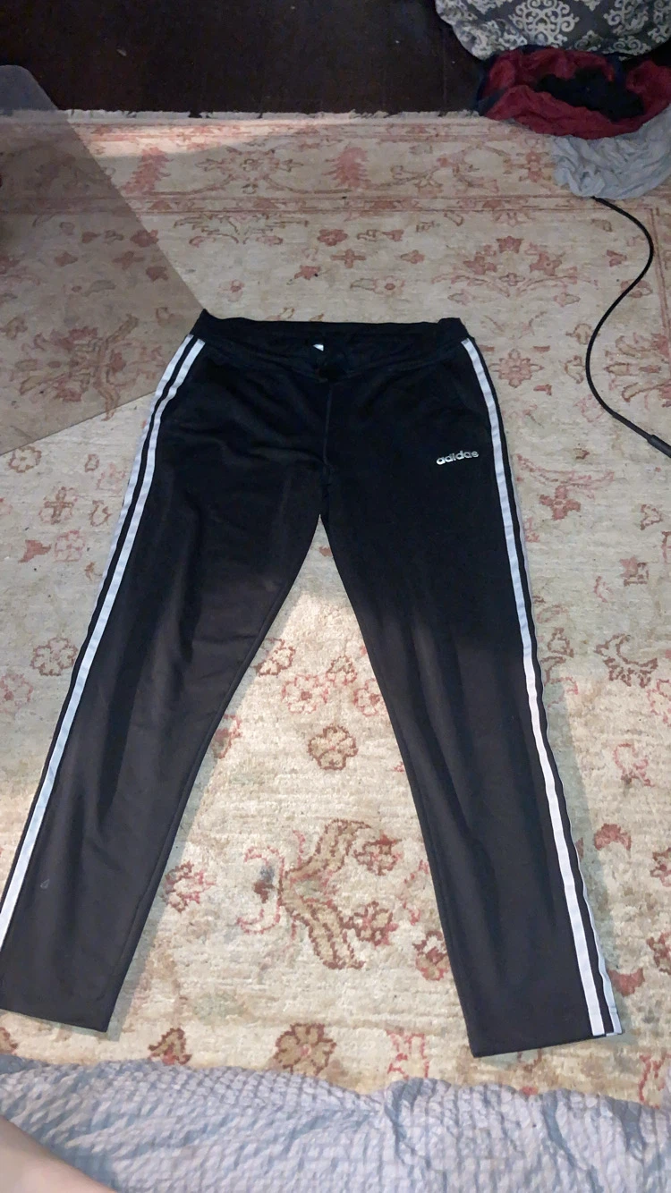Adidas Track Pants Black White Stripe
