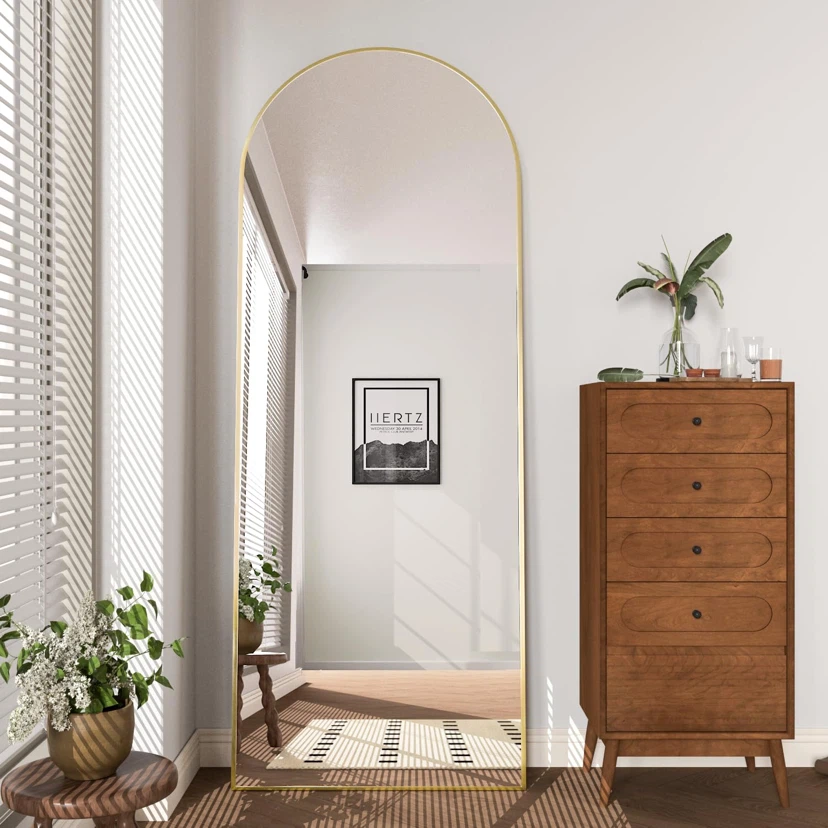 CONGUILIAO 58''x18'' Full Length Mirror Gold Arched Mirror