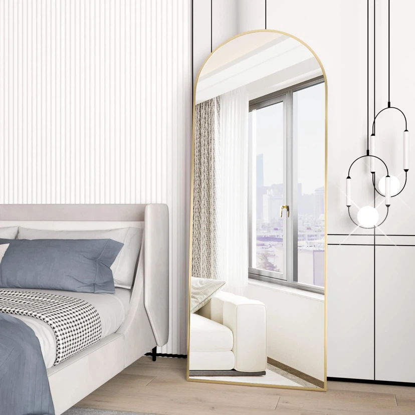 CONGUILIAO 58''x18'' Full Length Mirror Gold Arched Mirror - photo 2