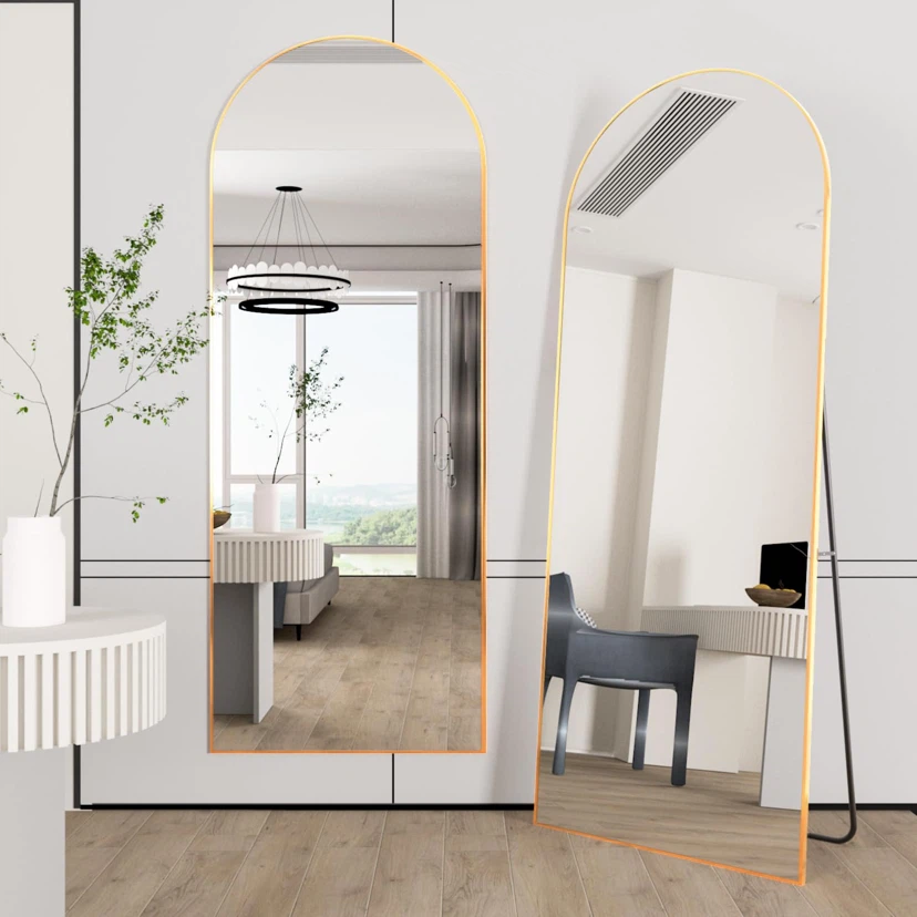 CONGUILIAO 58''x18'' Full Length Mirror Gold Arched Mirror - photo 3