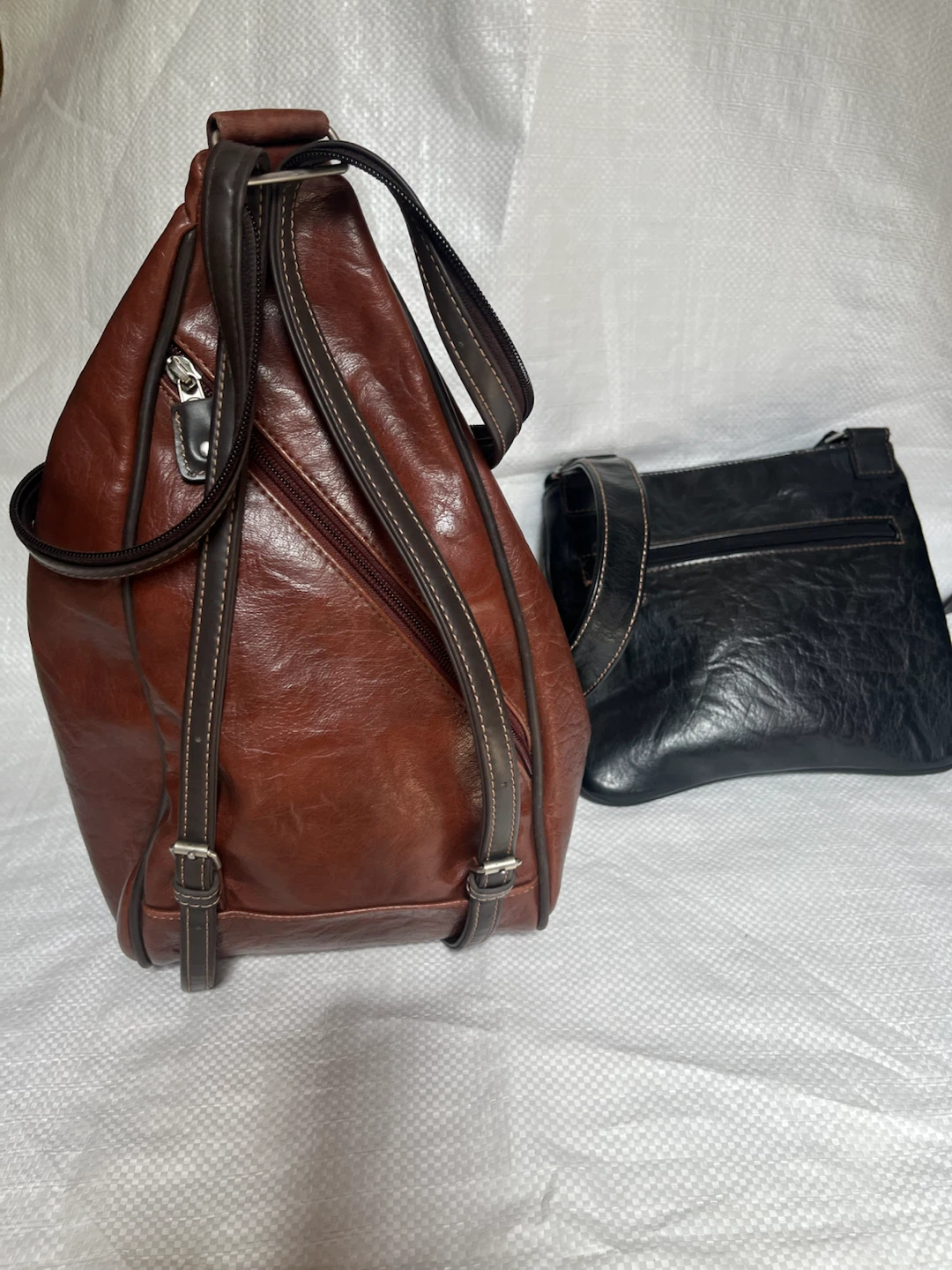 Brown & Black Faux Leather Handbags - photo 2