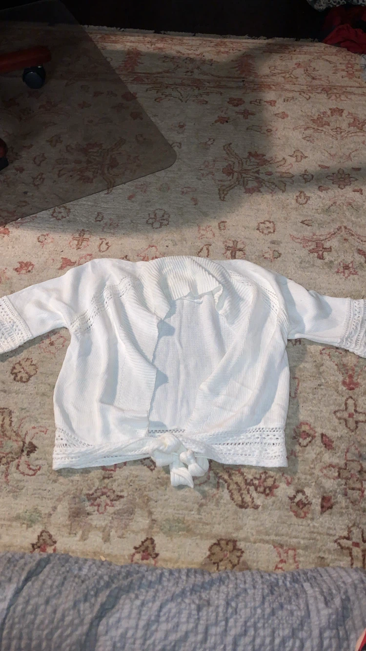 Denver Hayes White Knit Cardigan