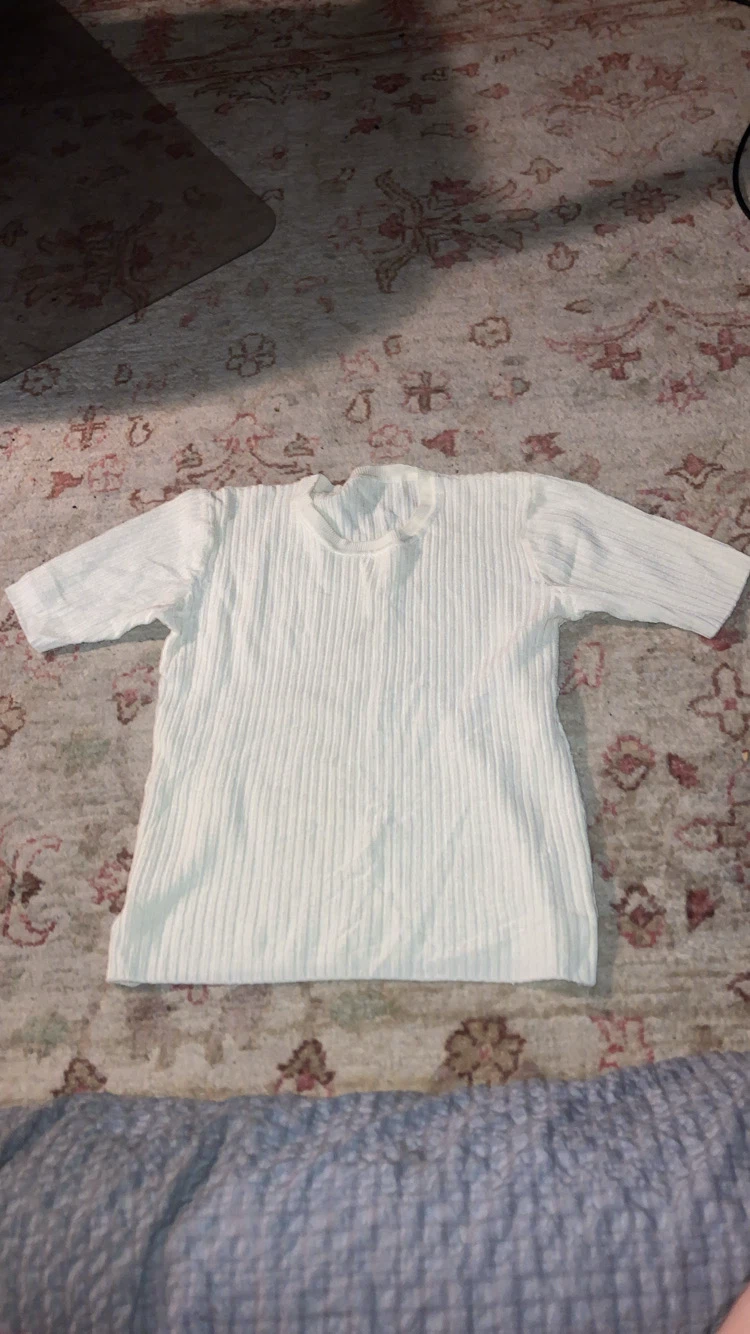 White Ribbed T-Shirt