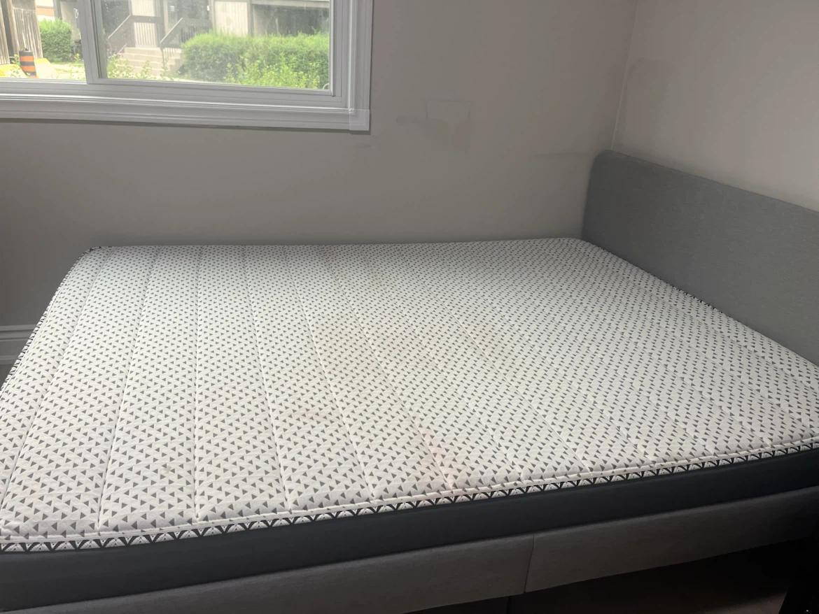 Grey Fabric Bed Frame and Mattress - photo 2