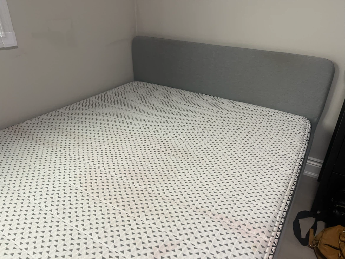 Grey Fabric Bed Frame and Mattress - photo 3