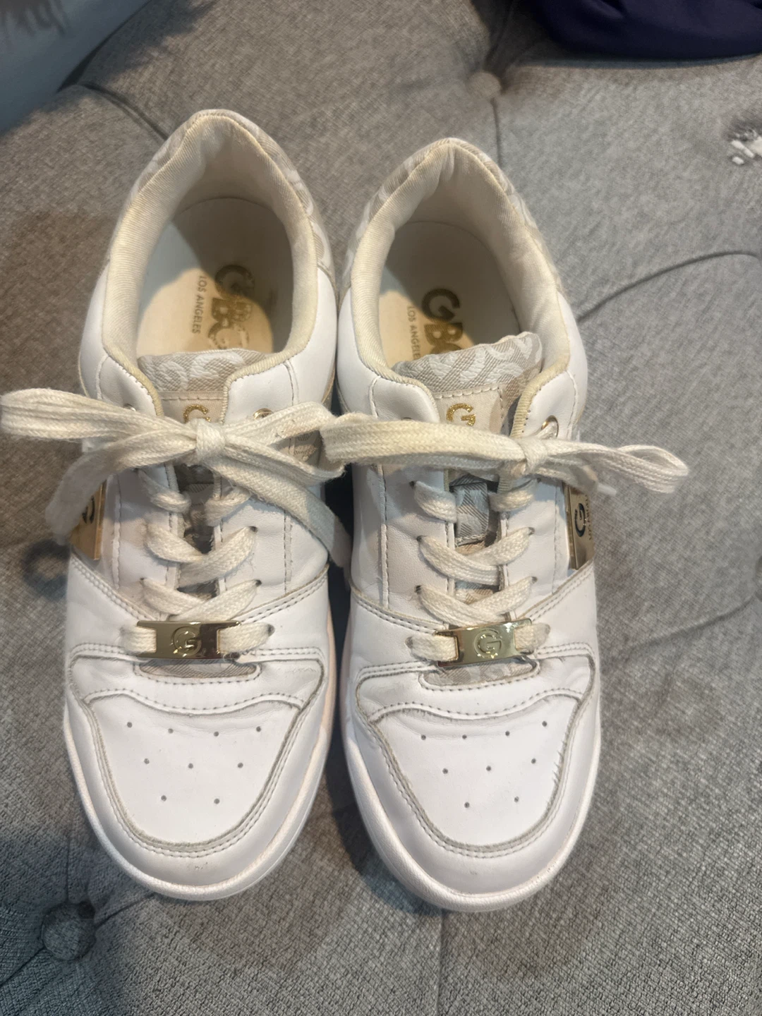 Guess "G" Logo White Platform Sneakers