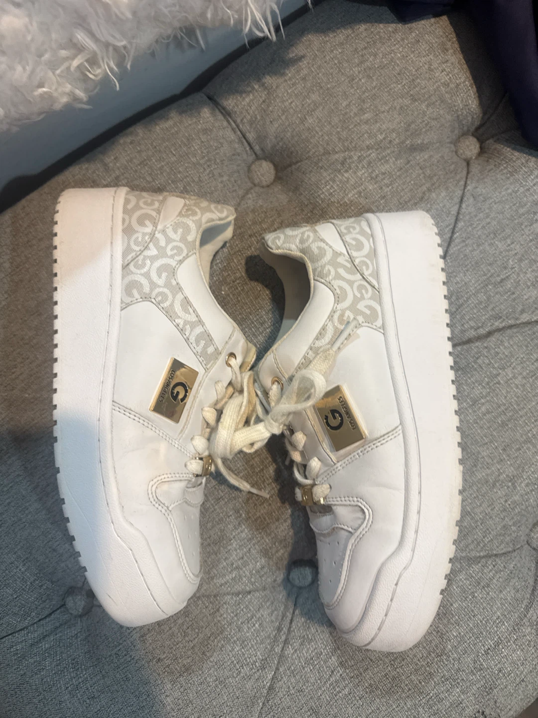 Guess "G" Logo White Platform Sneakers - photo 3