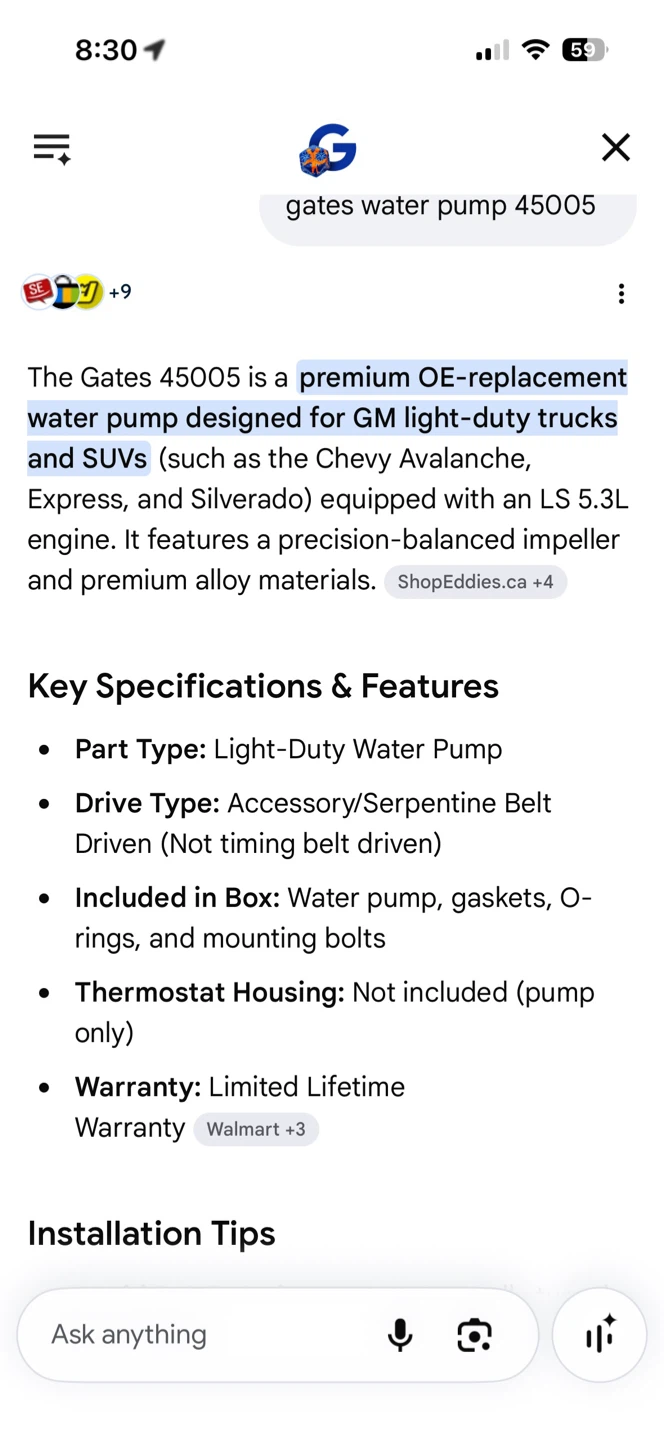 Gates Water Pump 45005 - photo 4