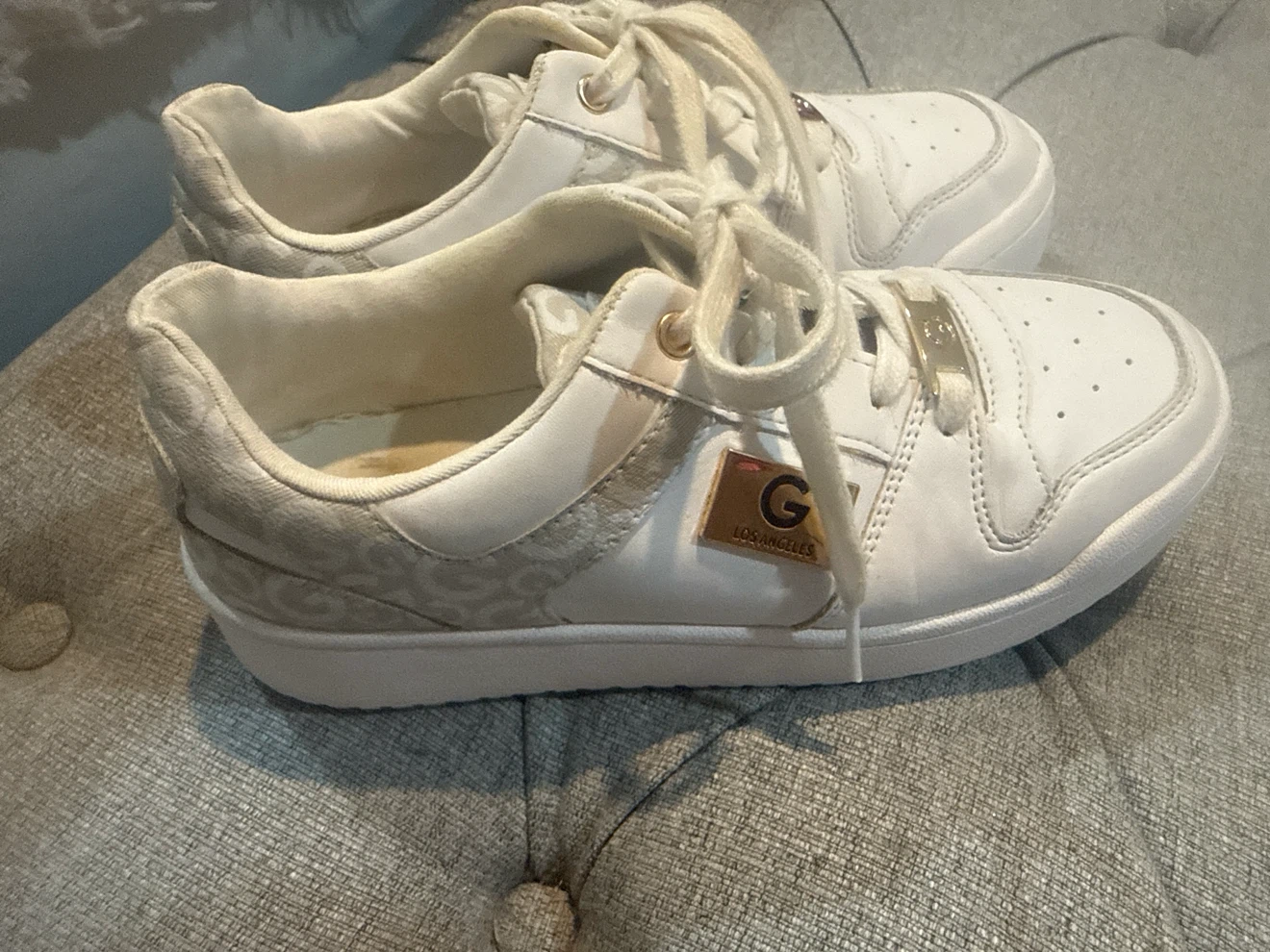 Guess "G" Logo White Platform Sneakers - photo 5