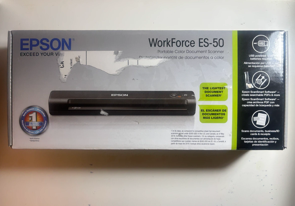 Epson WorkForce ES-50 Portable Color Document Scanner