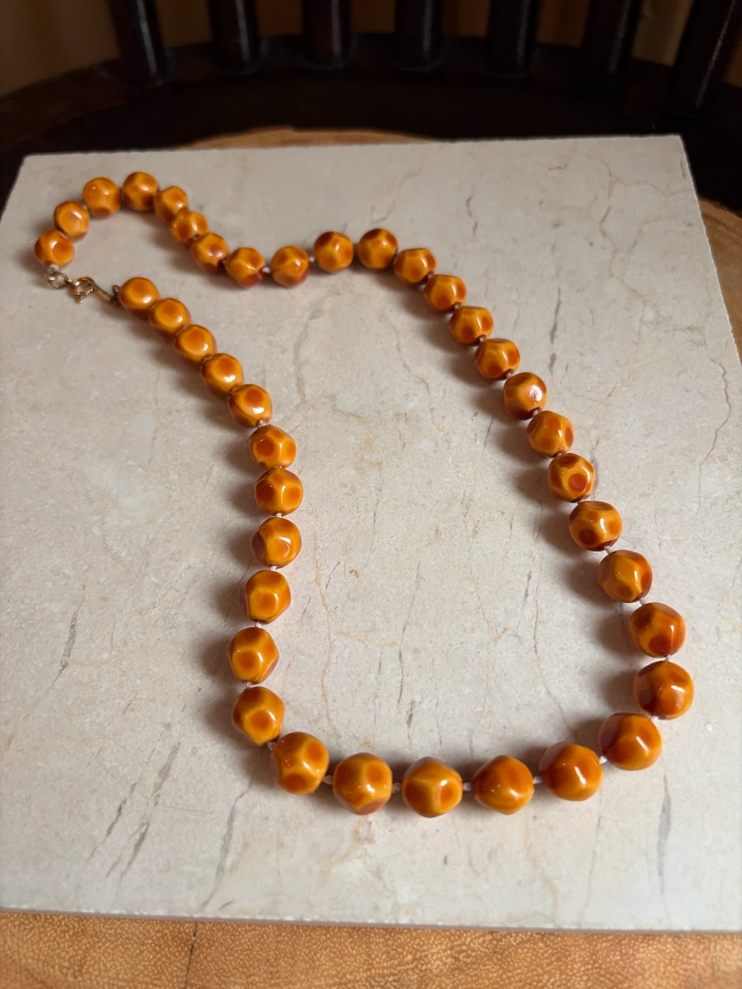 Vintage Bakelite Butterscotch Beaded Necklace