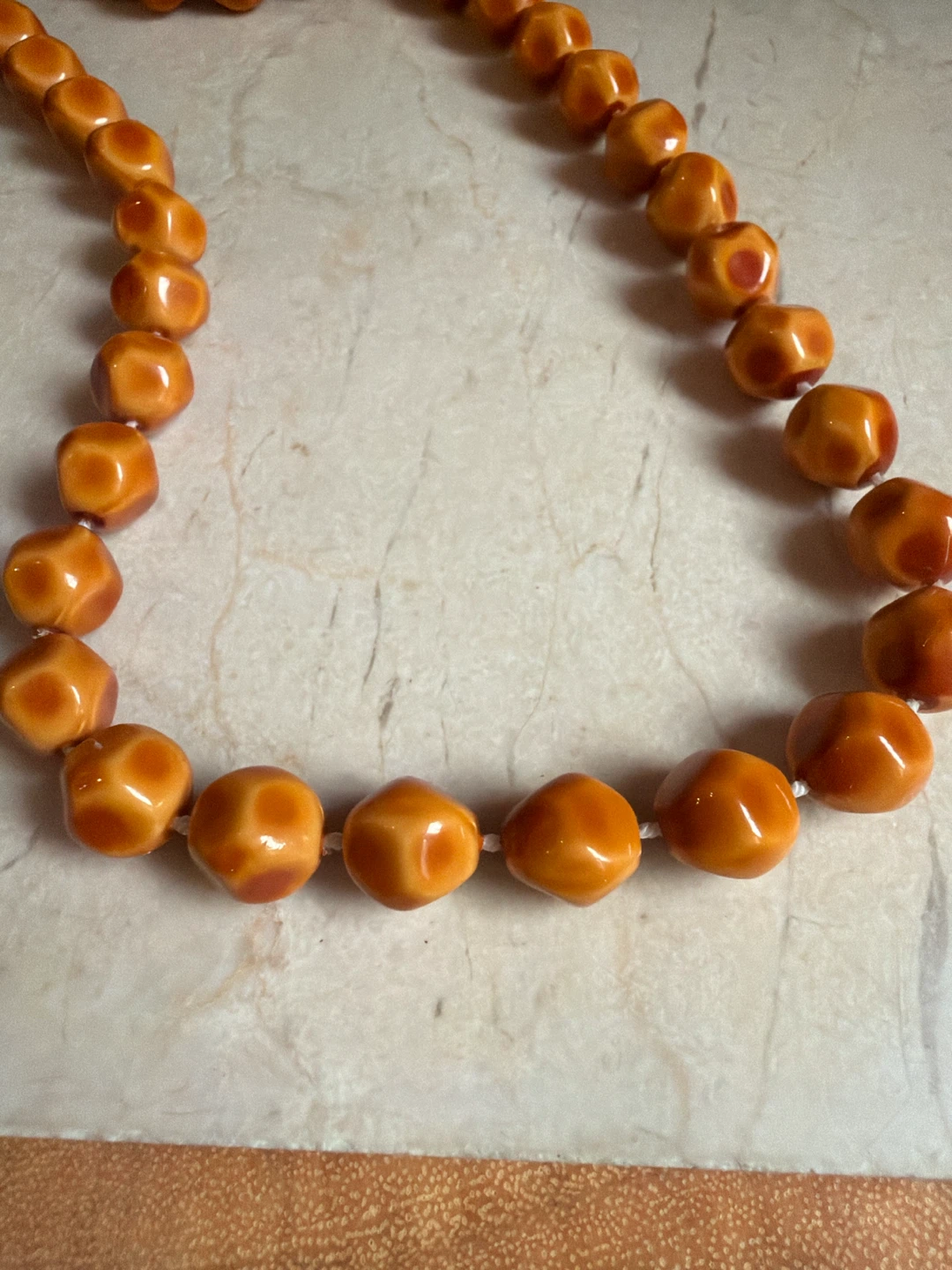 Vintage Bakelite Butterscotch Beaded Necklace - photo 2