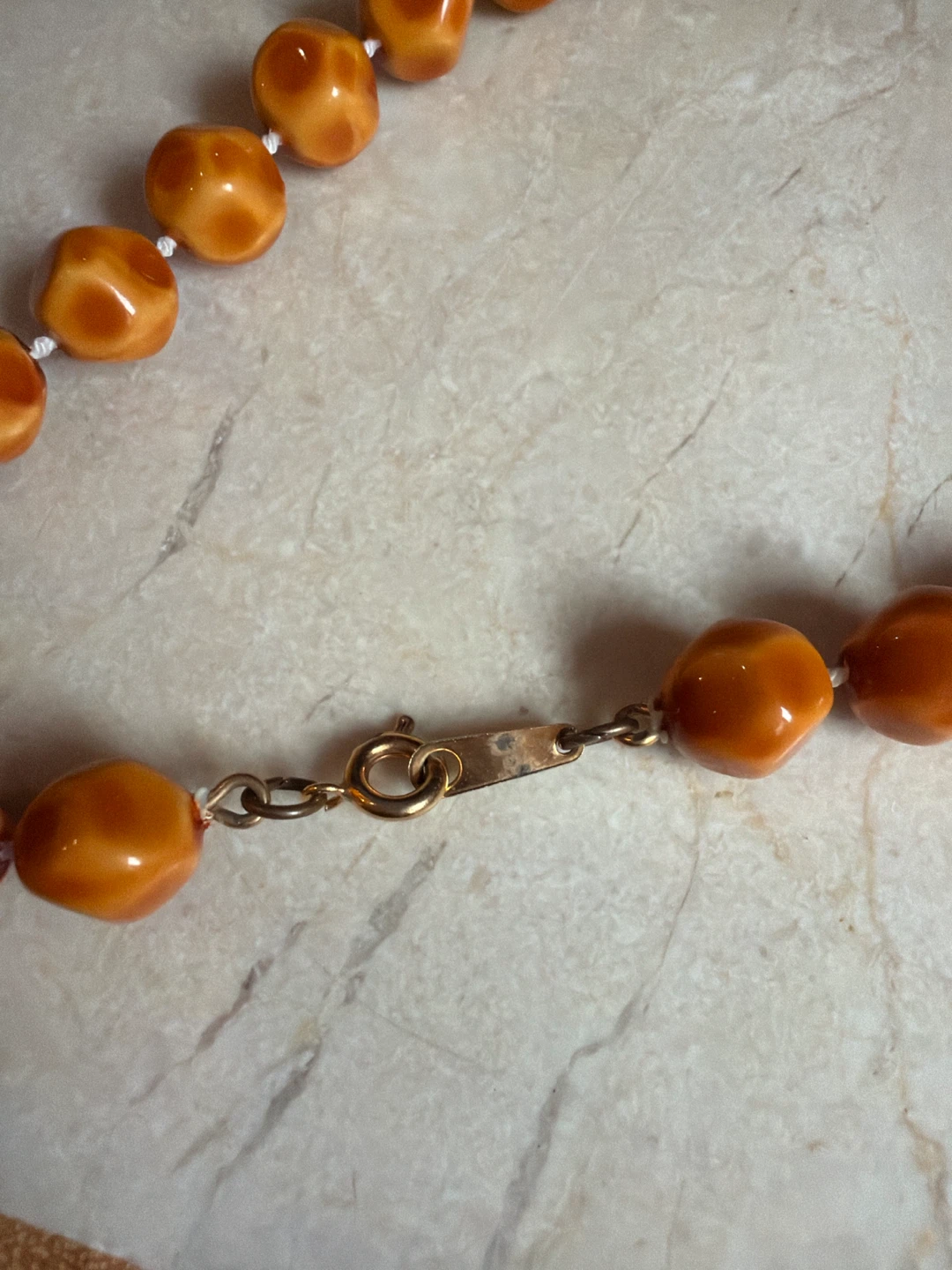 Vintage Bakelite Butterscotch Beaded Necklace - photo 3