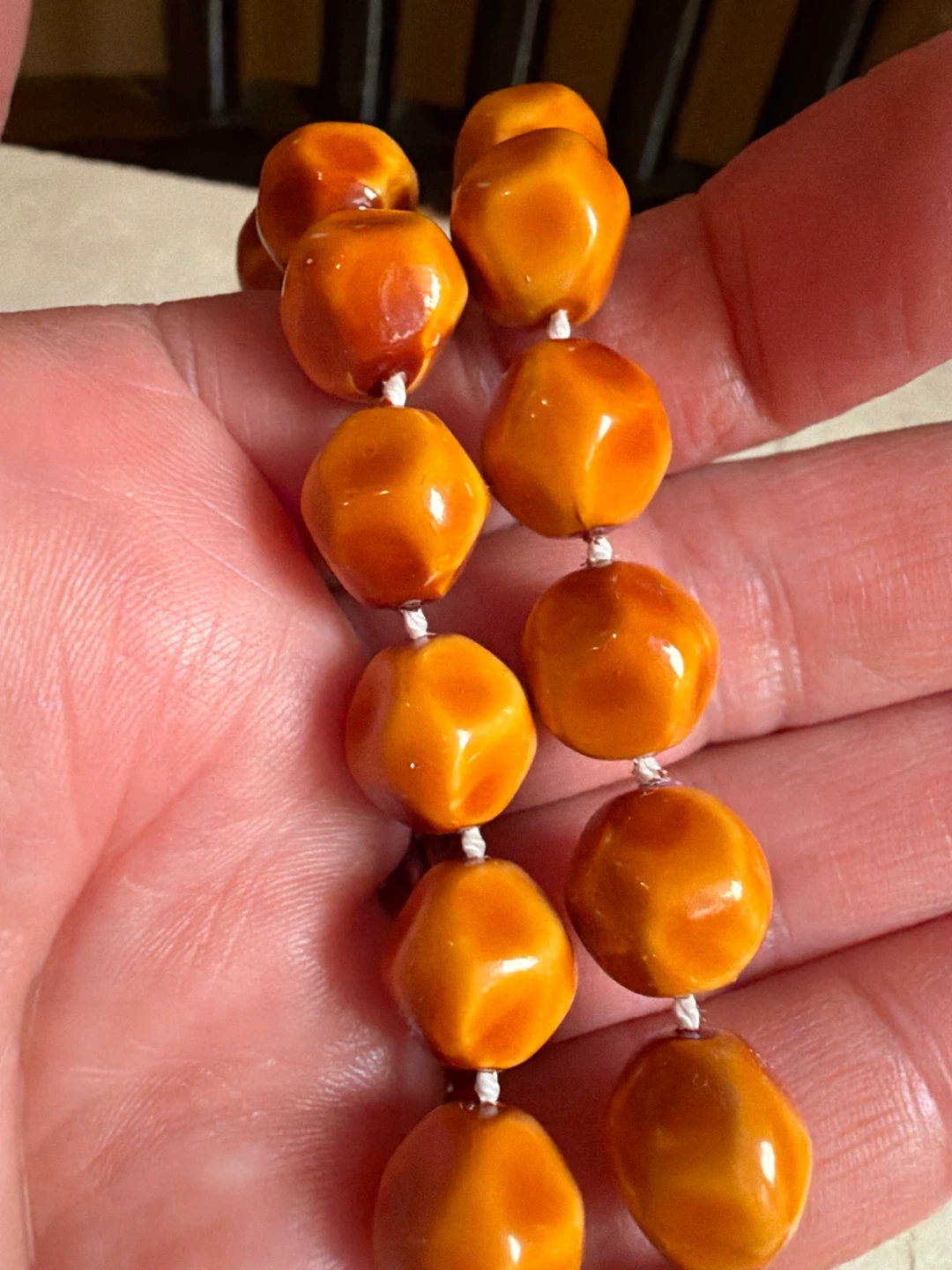 Vintage Bakelite Butterscotch Beaded Necklace - photo 4