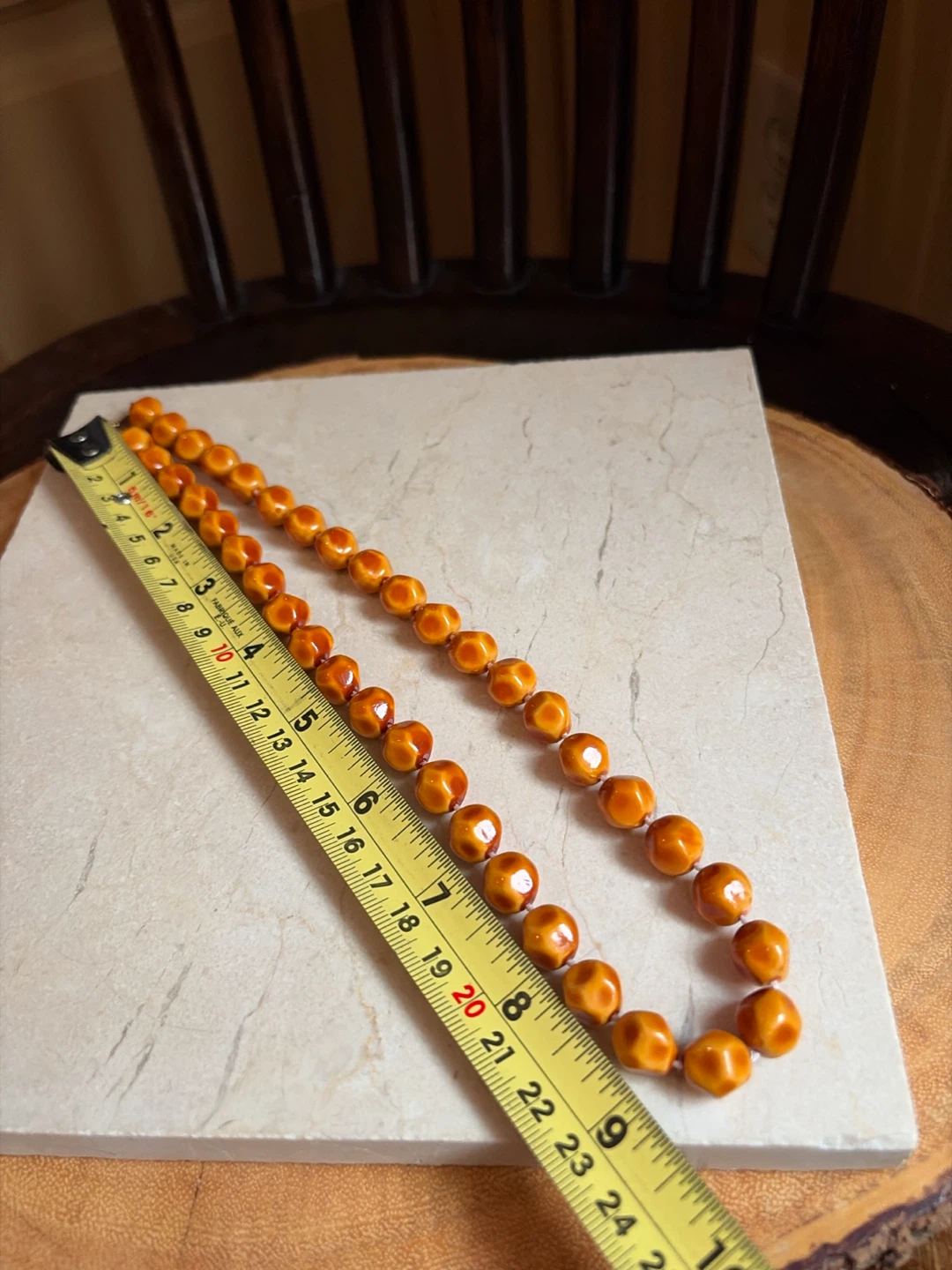 Vintage Bakelite Butterscotch Beaded Necklace - photo 5