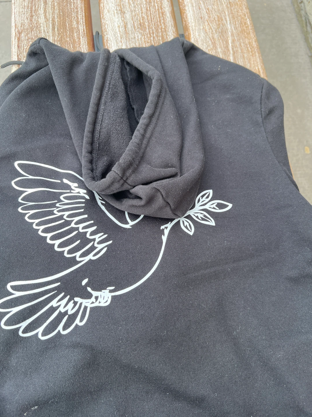 Black Hoodie with Peace Dove image - photo 4