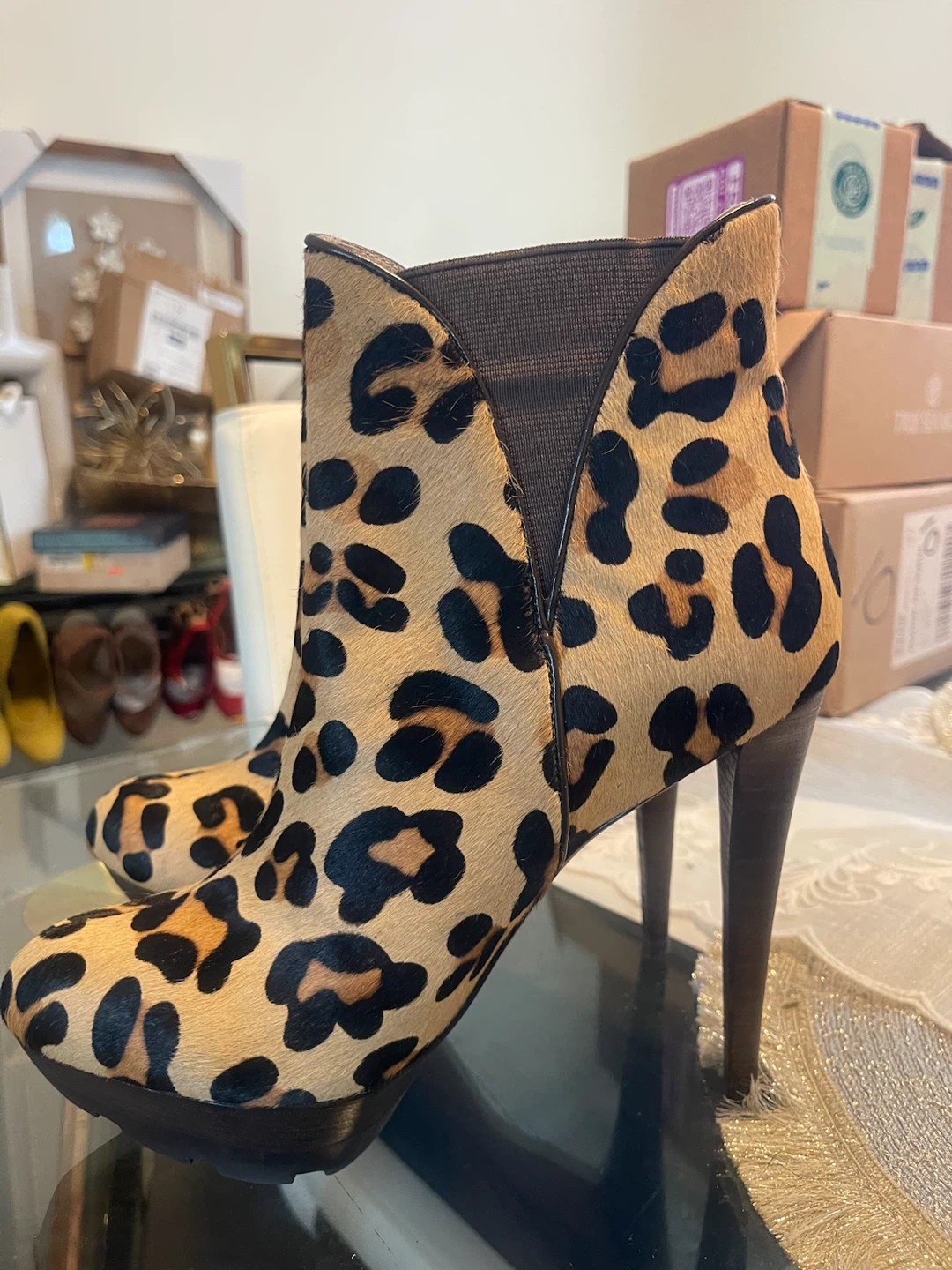 Leopard Print Ankle Boots