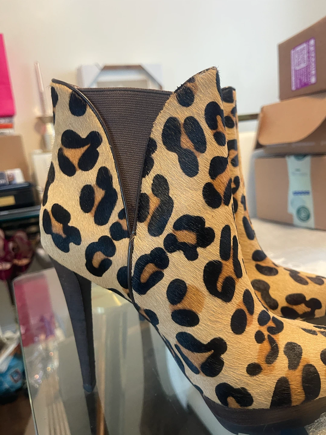 Leopard Print Ankle Boots - photo 3