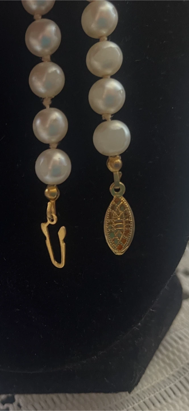 Double Strand Vintage Faux Pearl Necklace, 16 inches long - photo 5