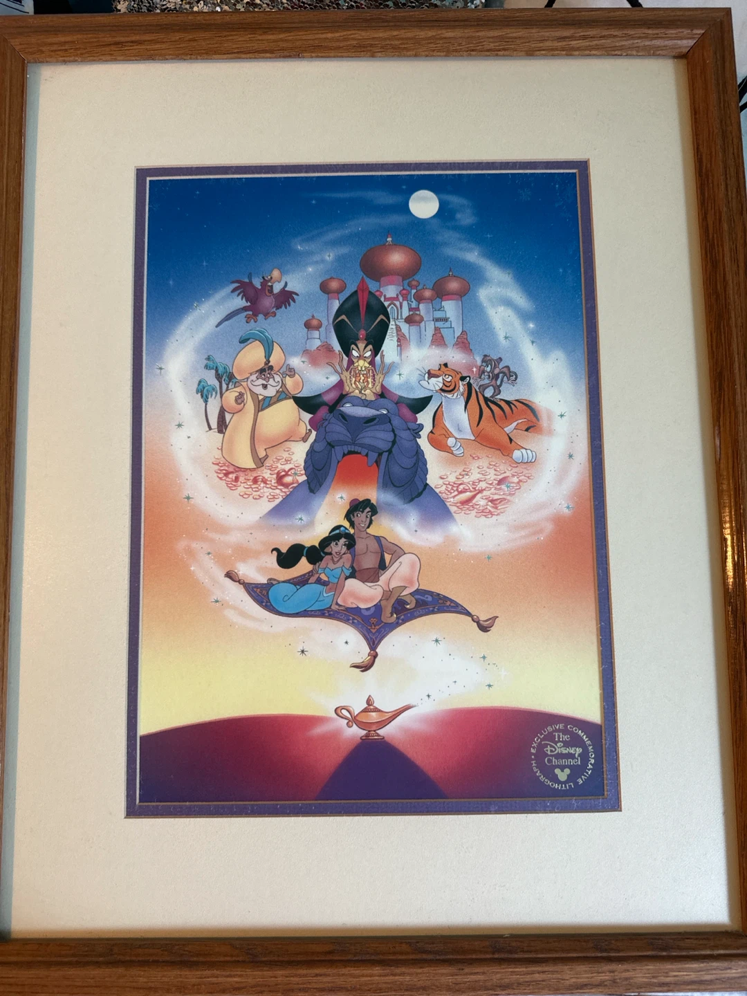 Disney Aladdin Lithograph Poster Matted Framed
