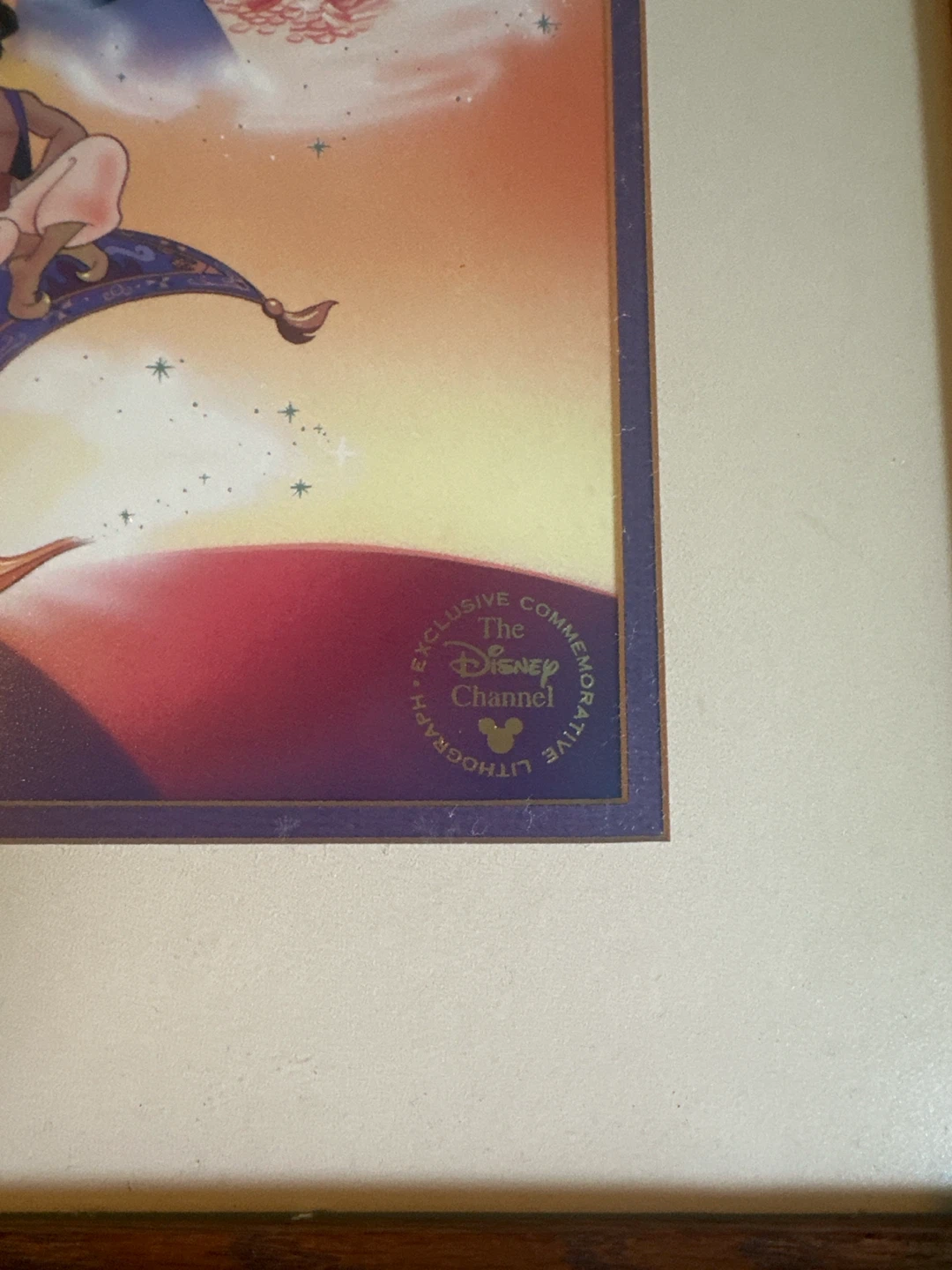 Disney Aladdin Lithograph Poster Matted Framed - photo 2