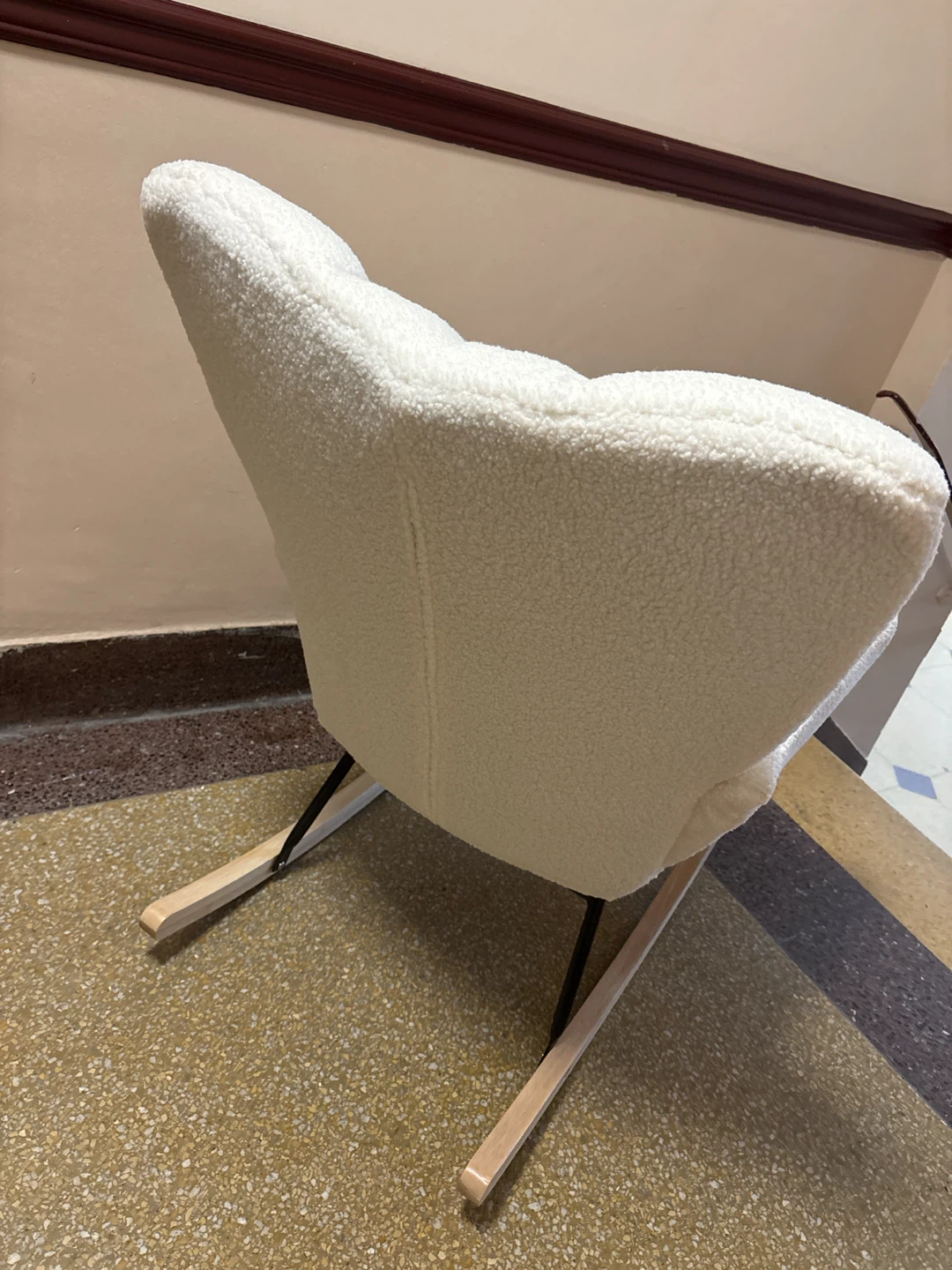 White Teddy Fabric Rocking Chair - photo 2