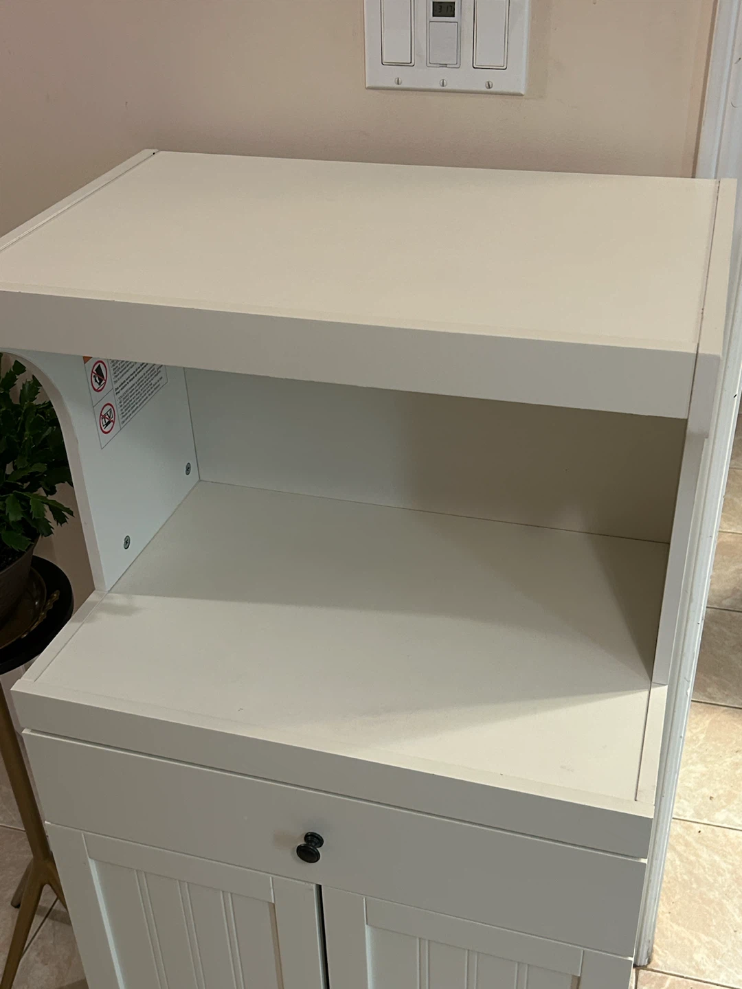 White Kitchen Cart with Storage - photo 3
