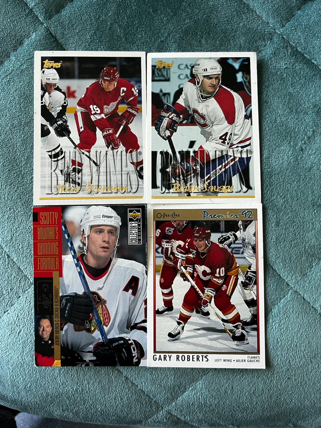 NHL Hockey Cards: Steve Yzerman, Brian Savage, Gary Roberts