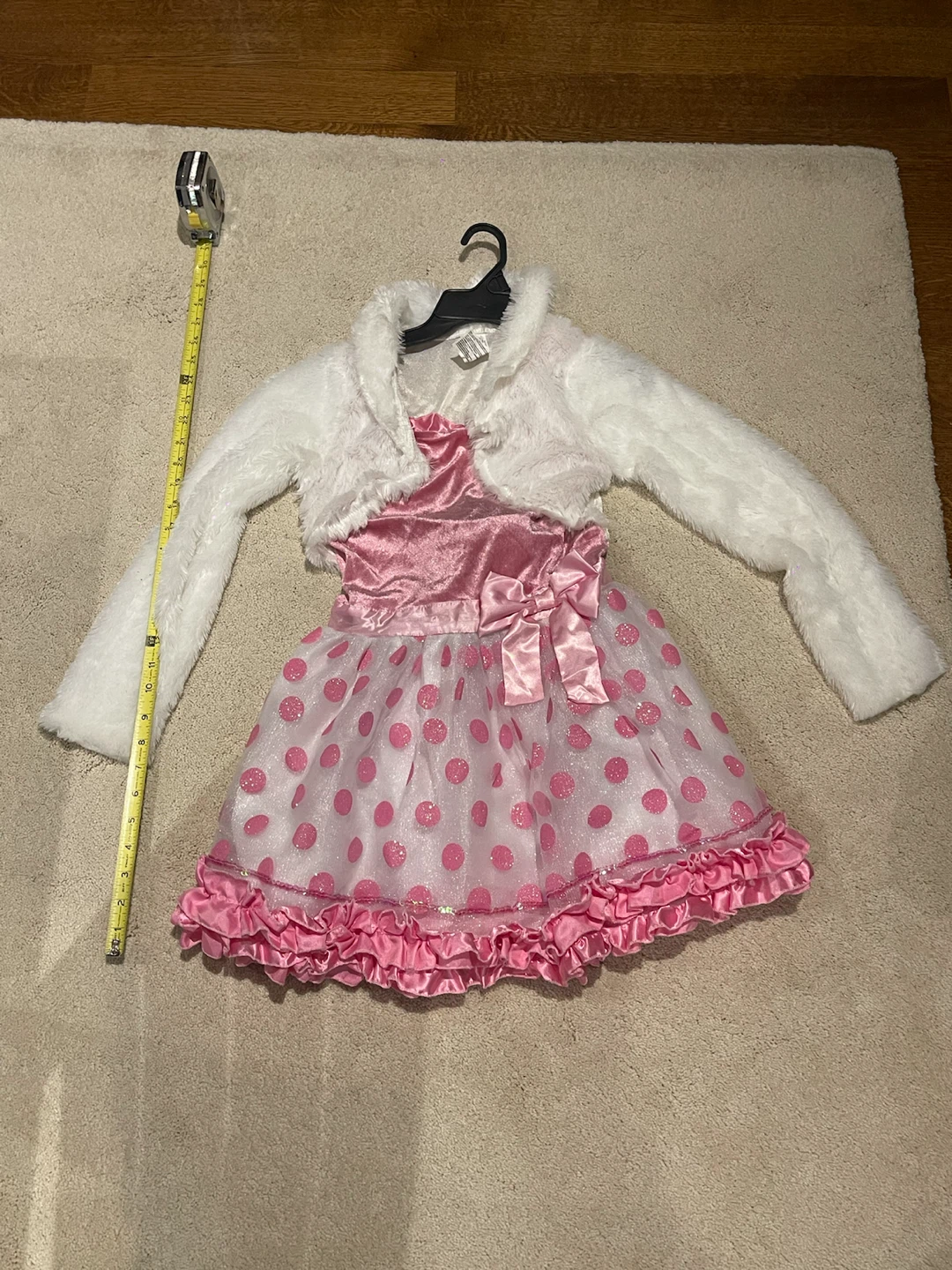 Girls Pink Polka Bunny Costume