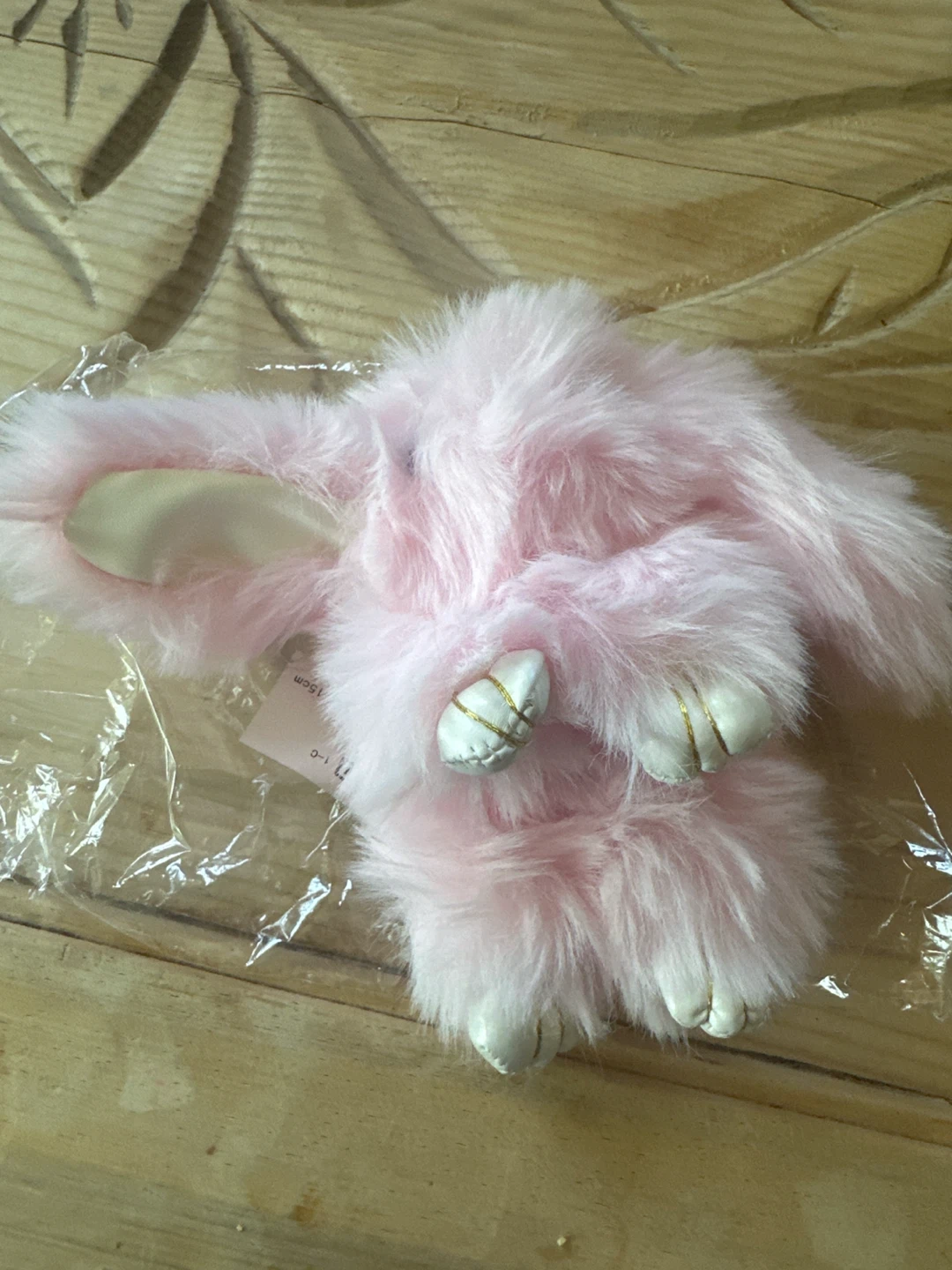 Pink Fluffy Bunny Keychain Charm