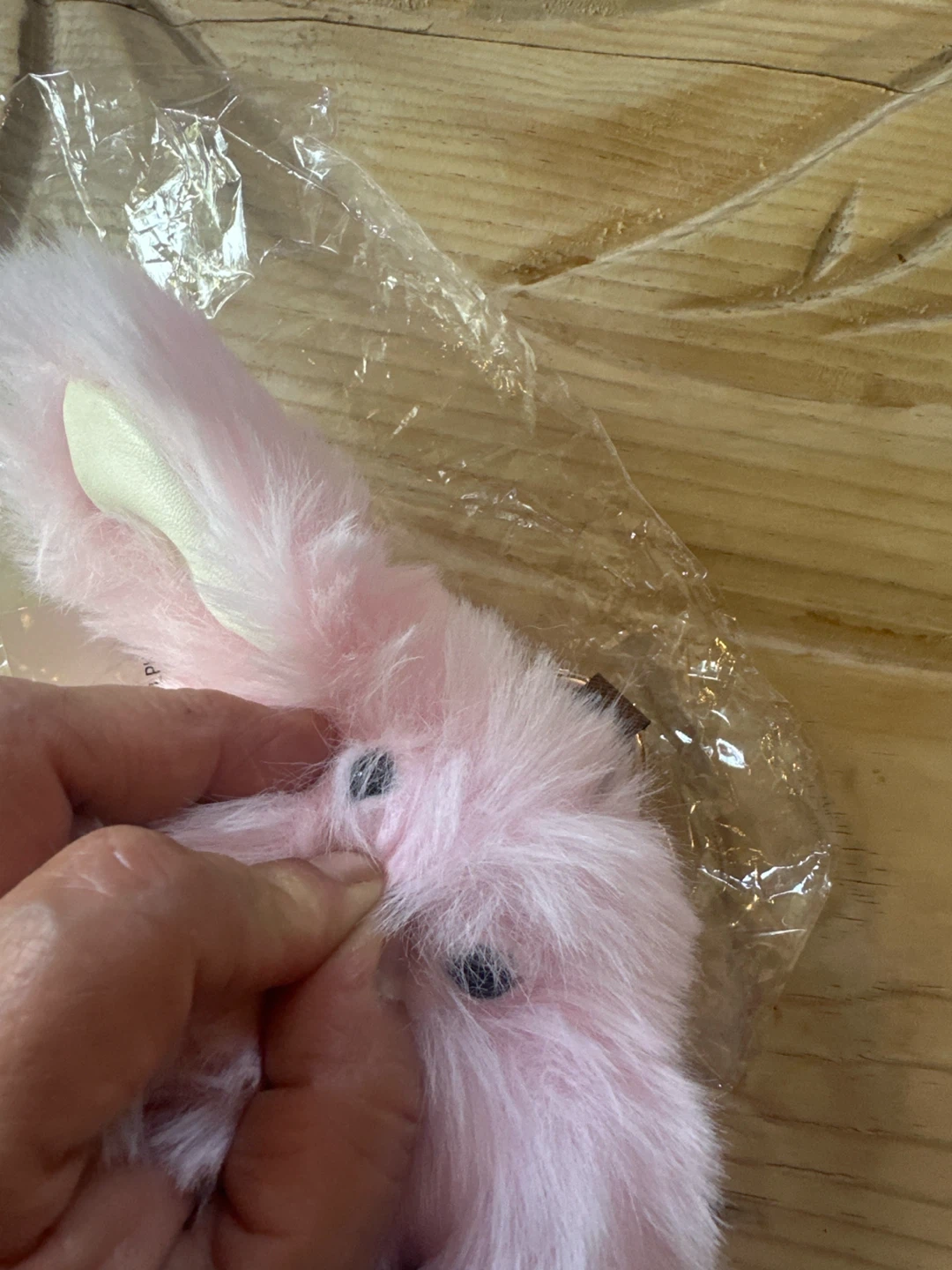Pink Fluffy Bunny Keychain Charm - photo 2