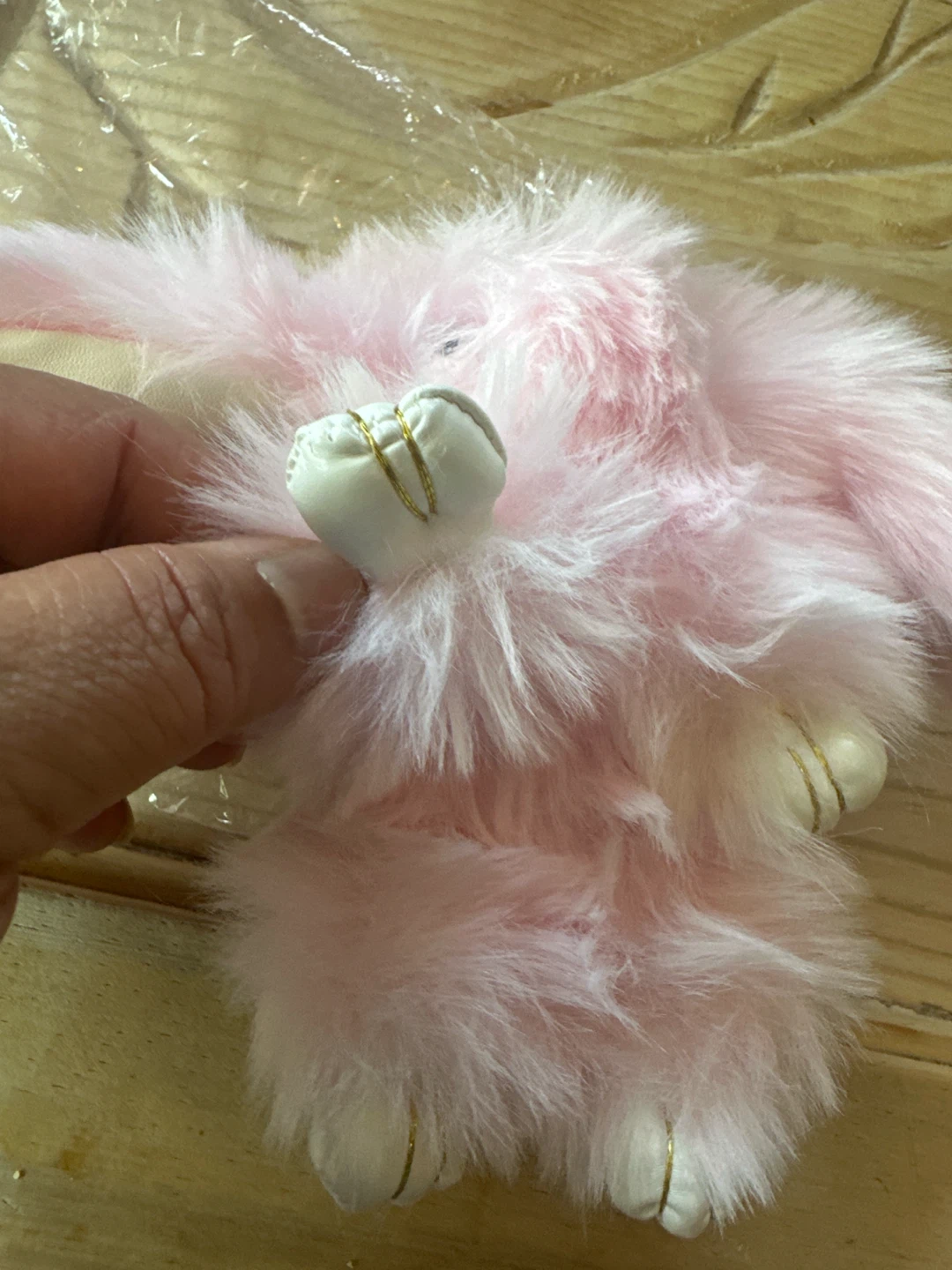 Pink Fluffy Bunny Keychain Charm - photo 3