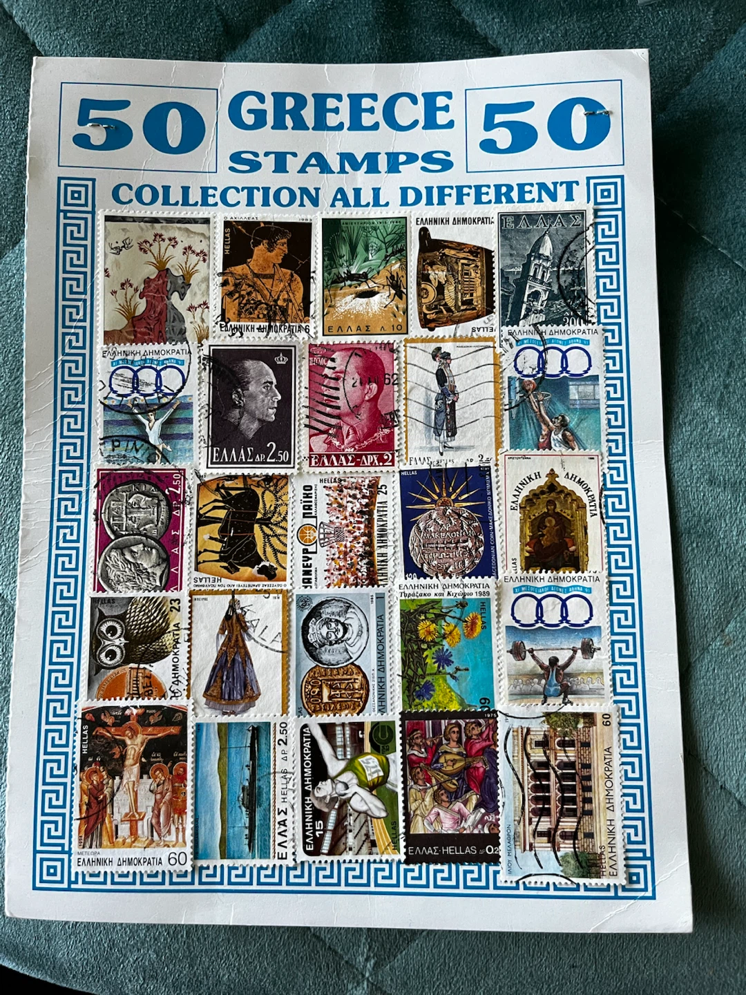 Vintage 25 Greece Stamps Collection