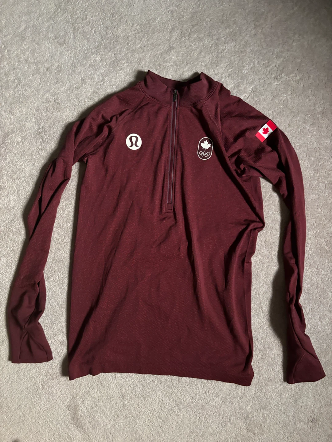 Lululemon Canada Olympic 1/4 Zip Size 8