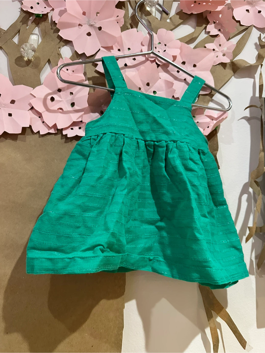 3m Green Baby Dress with Bloomers