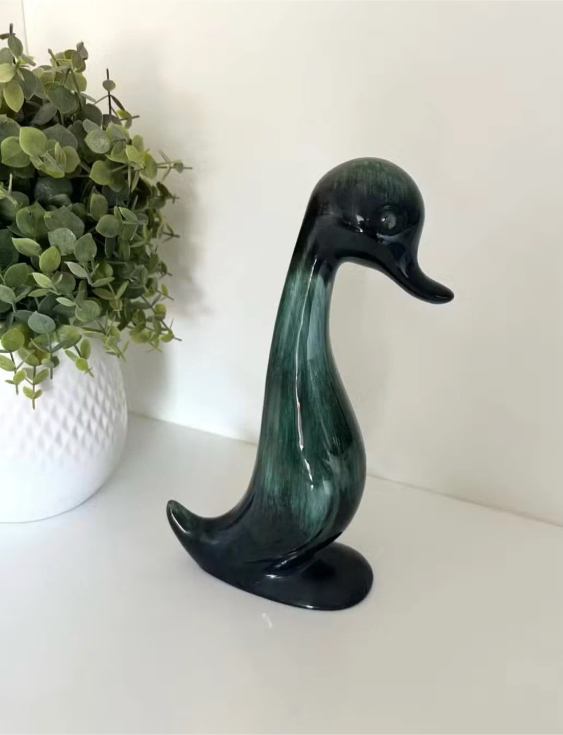 Vintage Ceramic Duck Figurine - 11”
