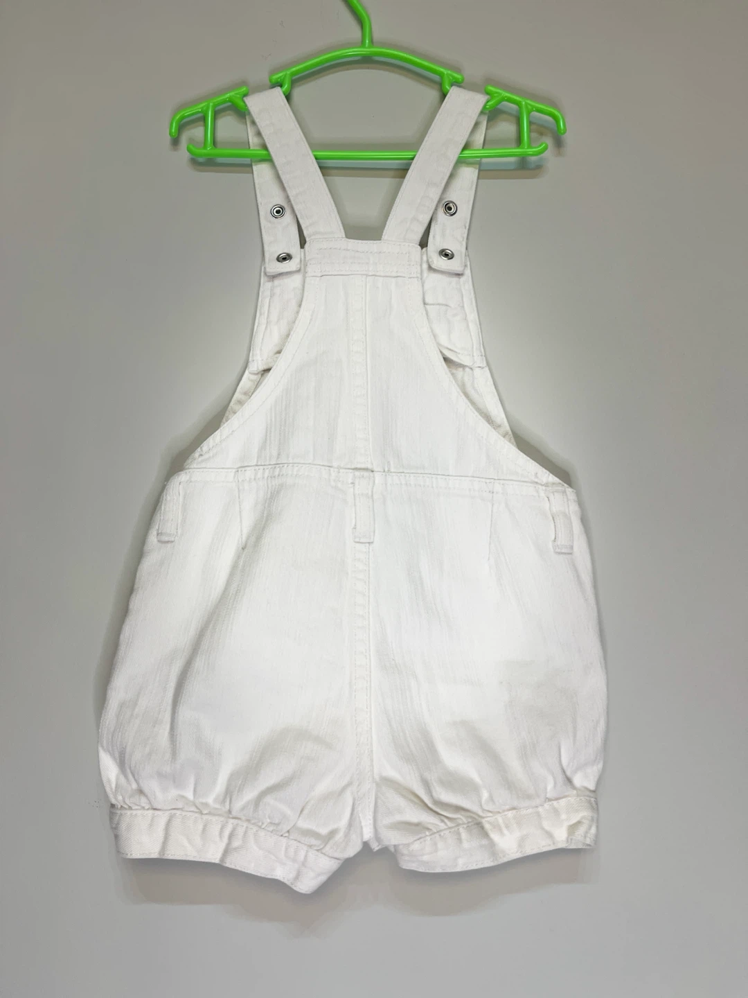 The Children's Place White Embroidered Denim Shortalls Size 3T - photo 2