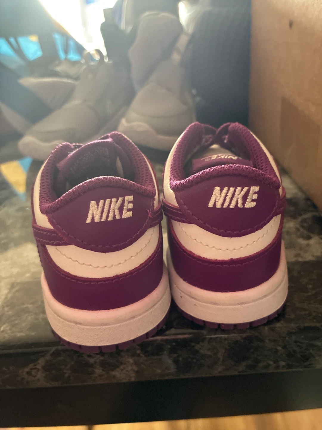 Nike Dunk Low Toddler Shoes Purple White - photo 2