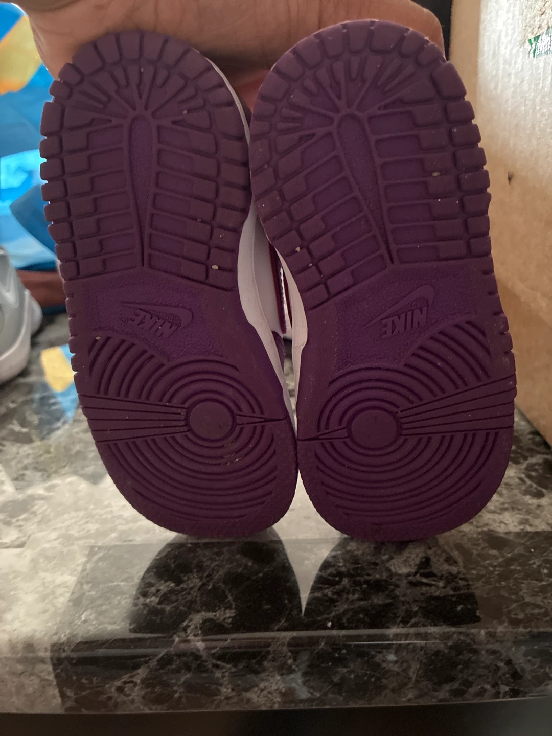 Nike Dunk Low Toddler Shoes Purple White - photo 3