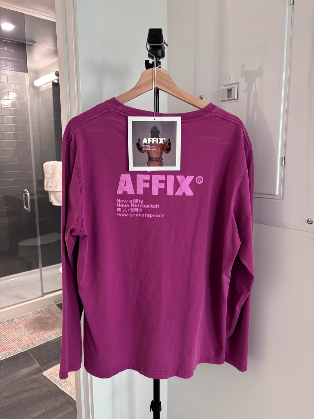 AFFIX Standardised Logo Longsleeve T-Shirt - Acid Purple