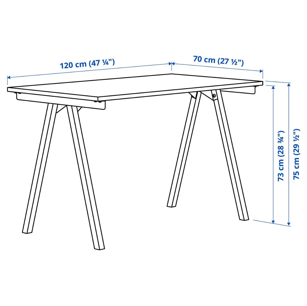 IKEA Desk - gray w white legs - photo 2