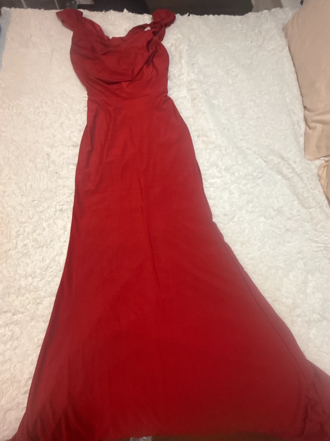 Red Off-the-Shoulder Maxi Dress