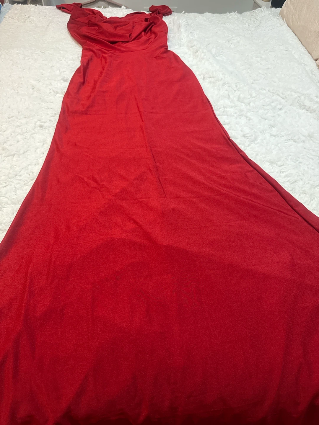 Red Off-the-Shoulder Maxi Dress - photo 2