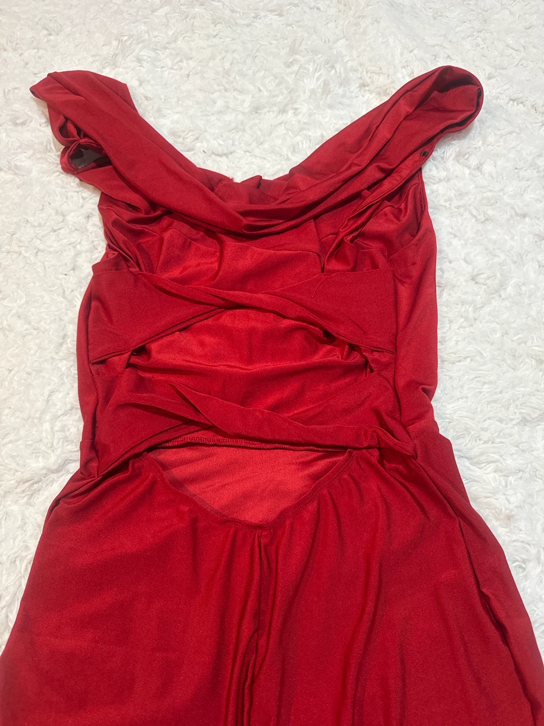 Red Off-the-Shoulder Maxi Dress - photo 4
