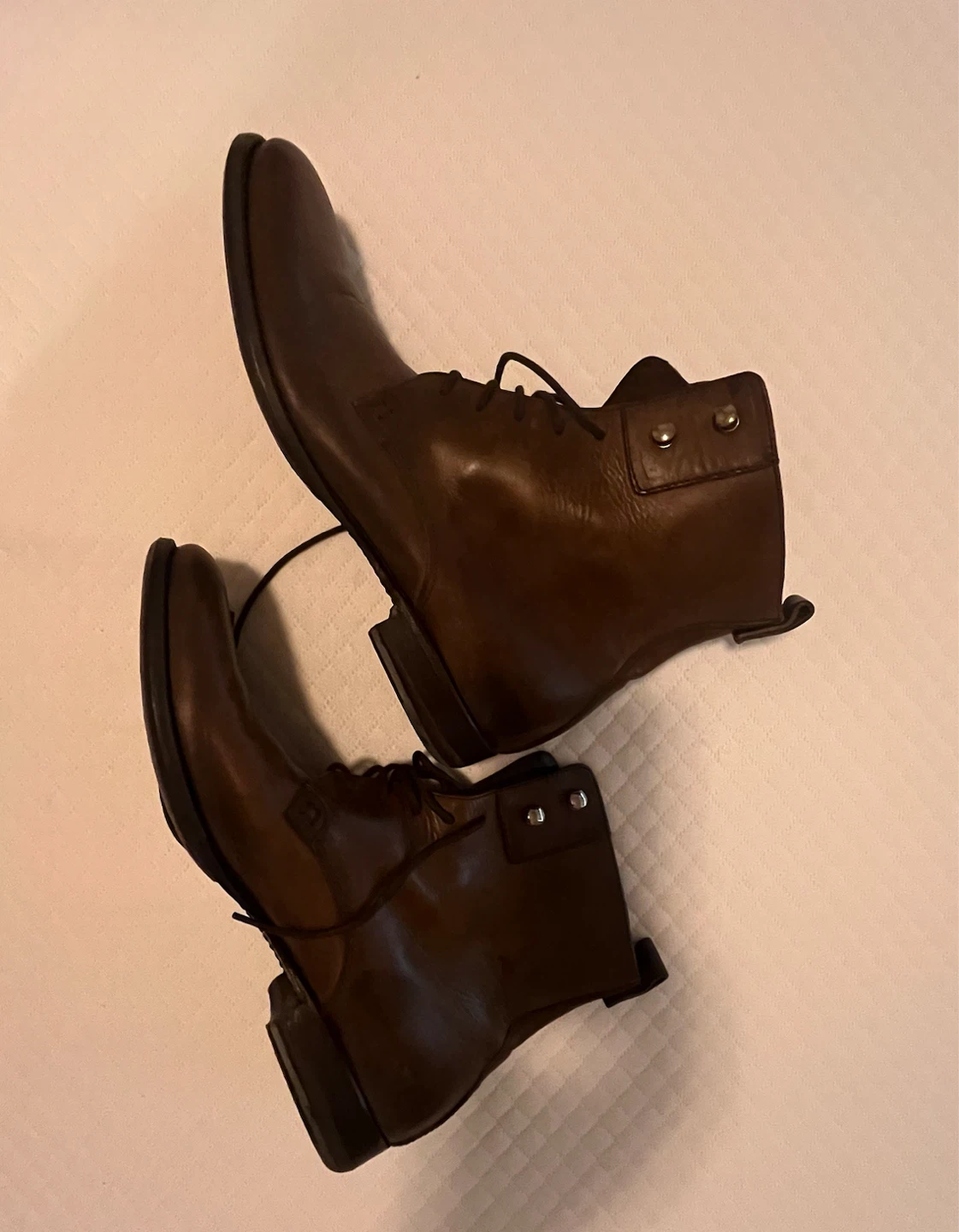 Dolce & Gabbana Brown Leather Lace-Up Ankle Boots