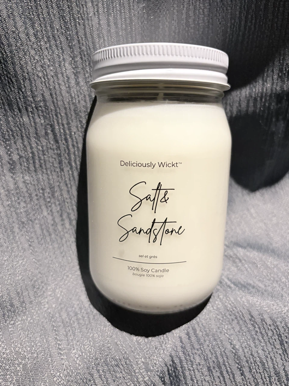 Deliciously Wickt Salt & Sandstone 100% Soy Candle