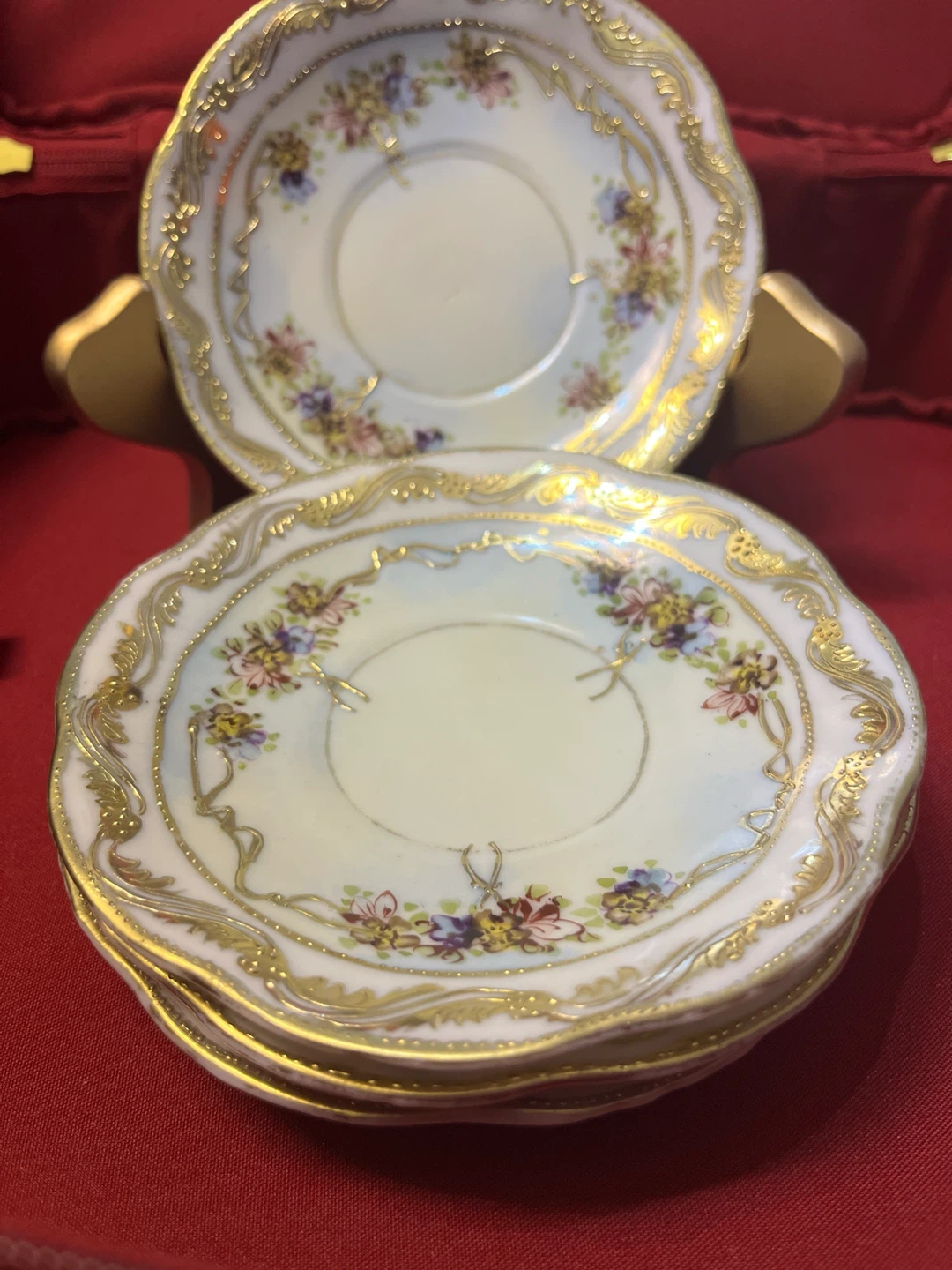 Antique Floral Saucers - Set of 4 - photo 3